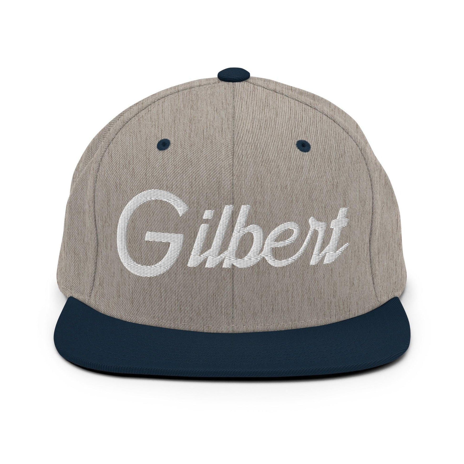 Gilbert Script Snapback Hat Heather Grey/ Navy