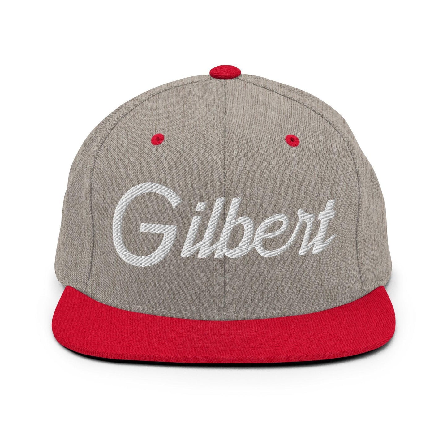 Gilbert Script Snapback Hat Heather Grey/ Red