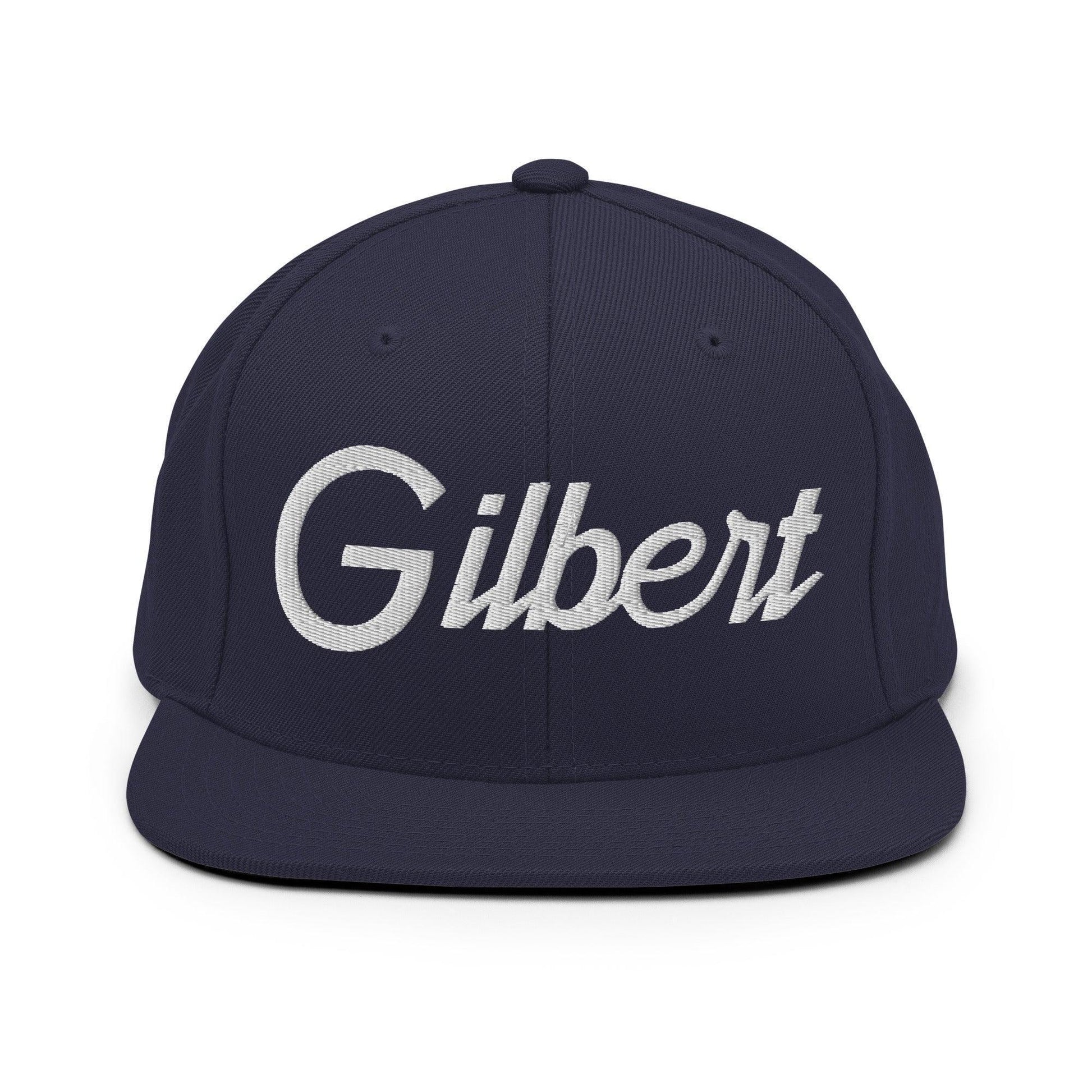 Gilbert Script Snapback Hat Navy