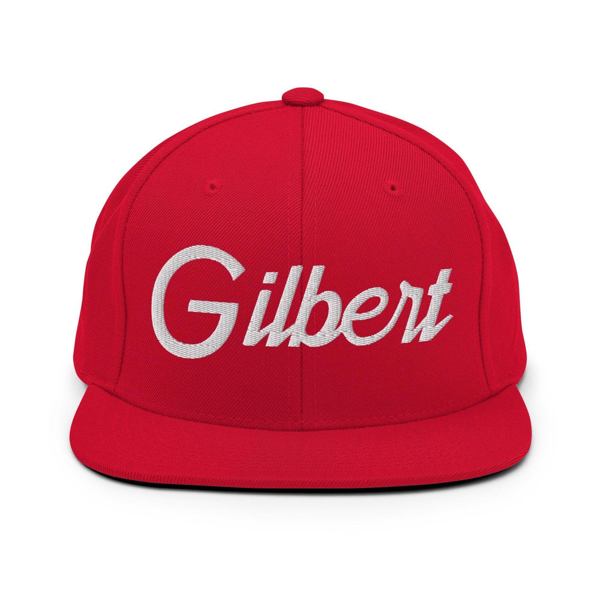 Gilbert Script Snapback Hat Red