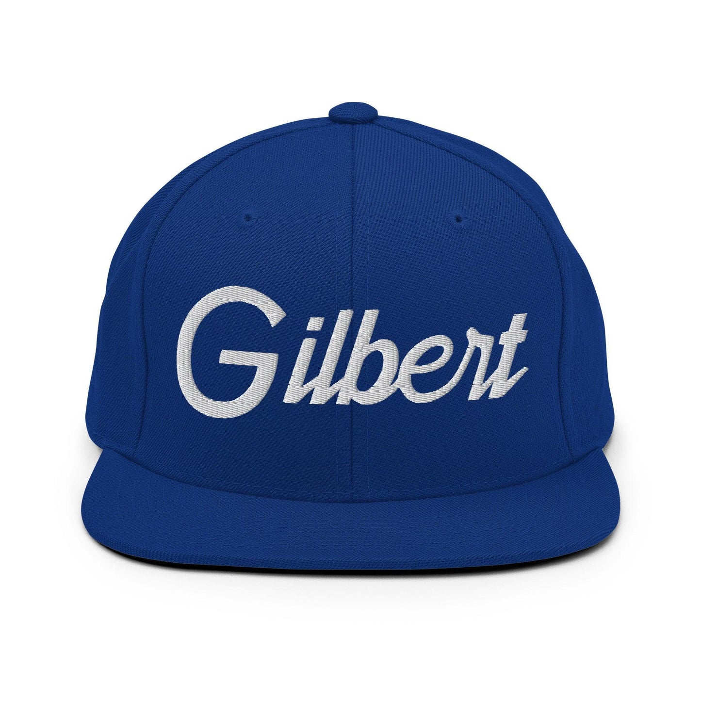 Gilbert Script Snapback Hat Royal Blue