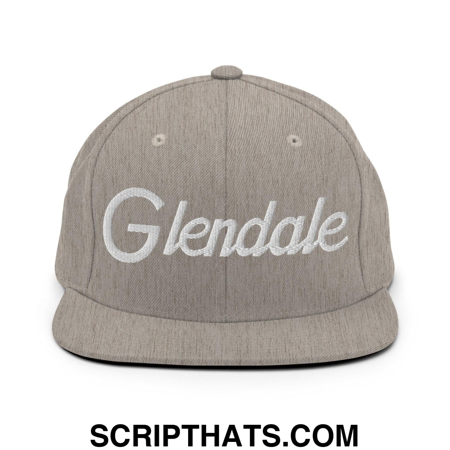 Glendale Script Snapback Hat Heather Grey