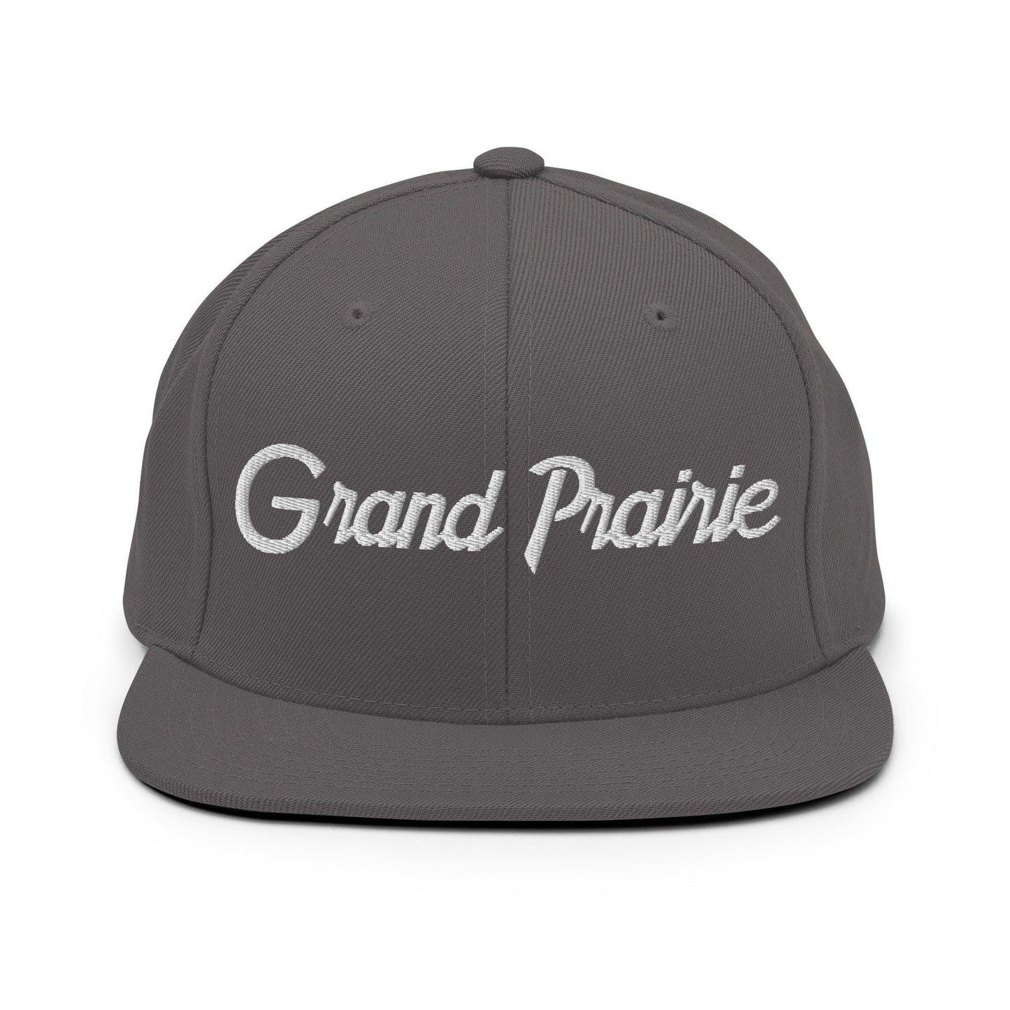 Grand Prairie Script Snapback Hat Dark Grey