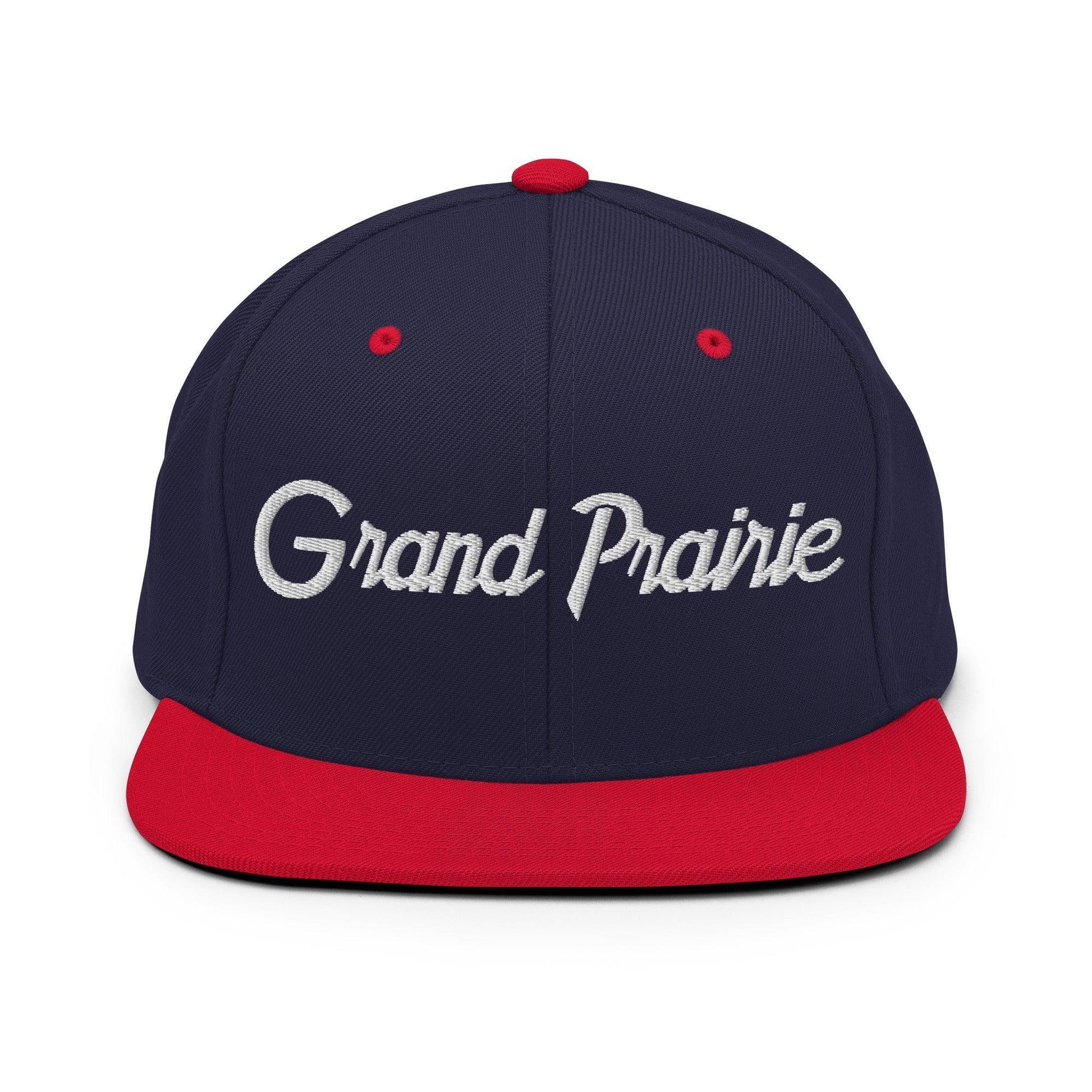 Grand Prairie Script Snapback Hat Navy/ Red