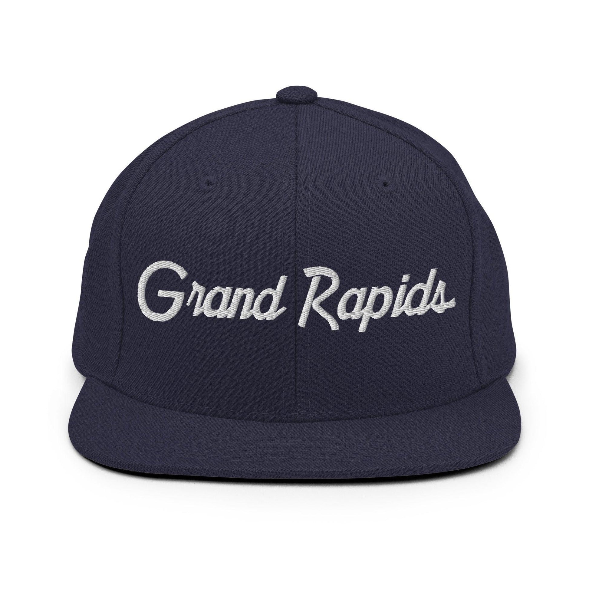 Grand Rapids Script Snapback Hat Navy