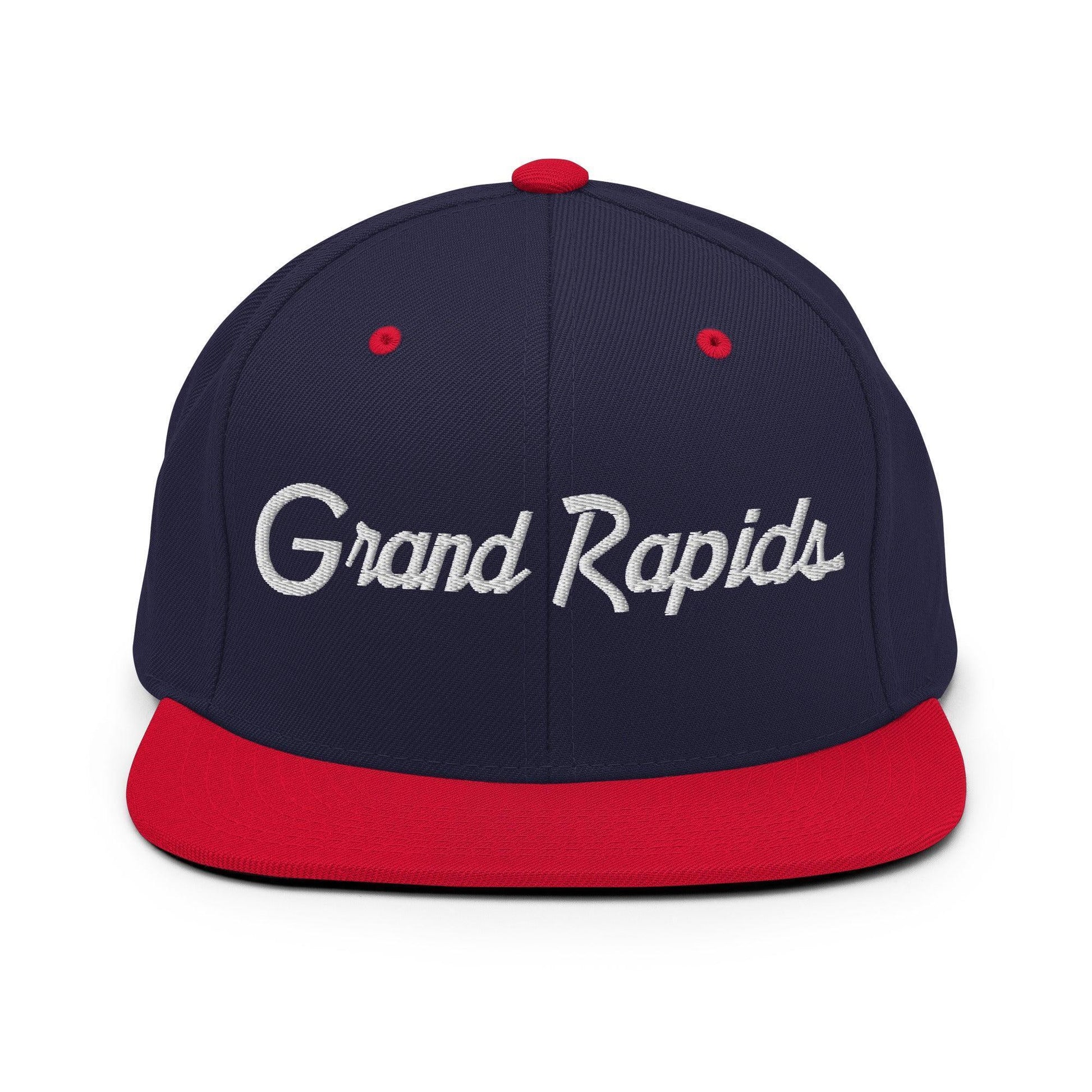 Grand Rapids Script Snapback Hat Navy/ Red