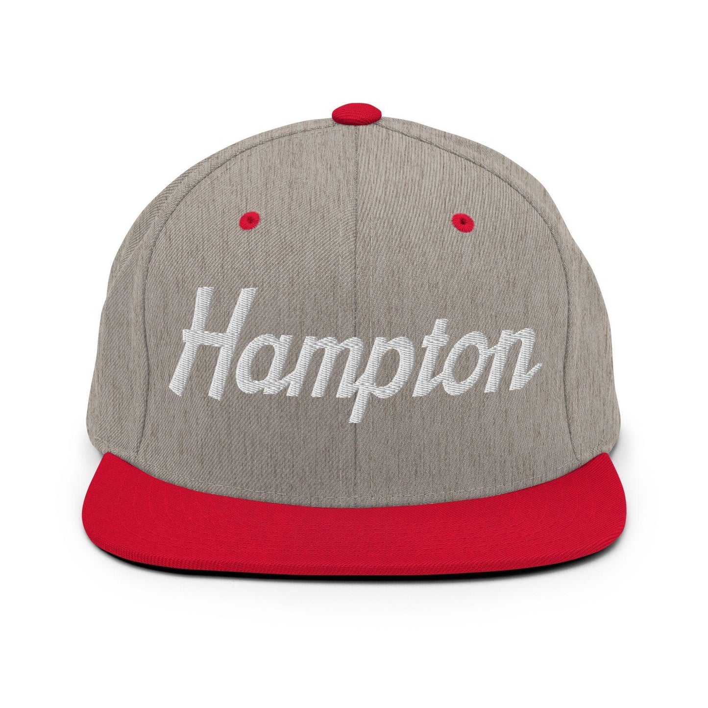 Hampton Script Snapback Hat Heather Grey/ Red