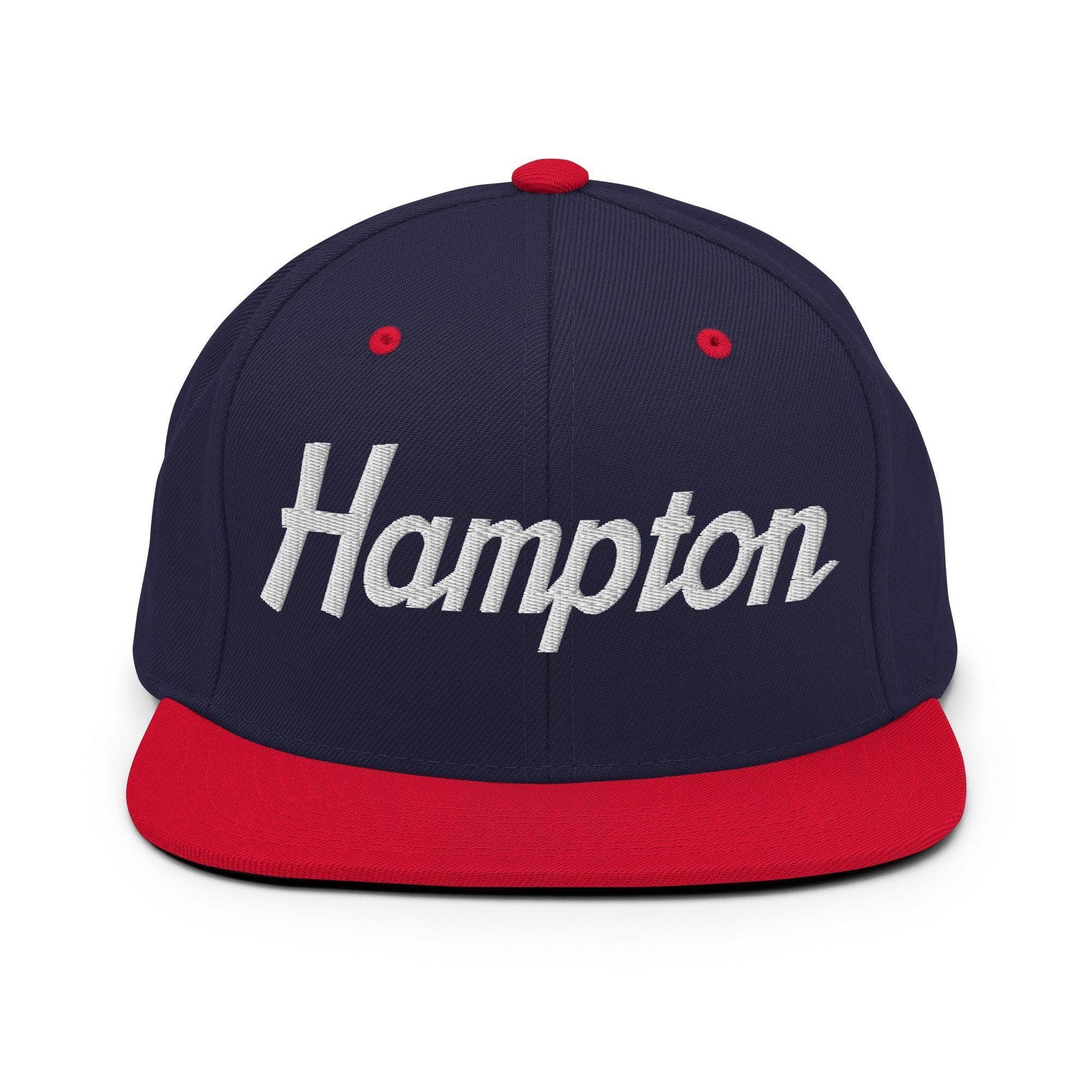 Hampton Script Snapback Hat Navy/ Red