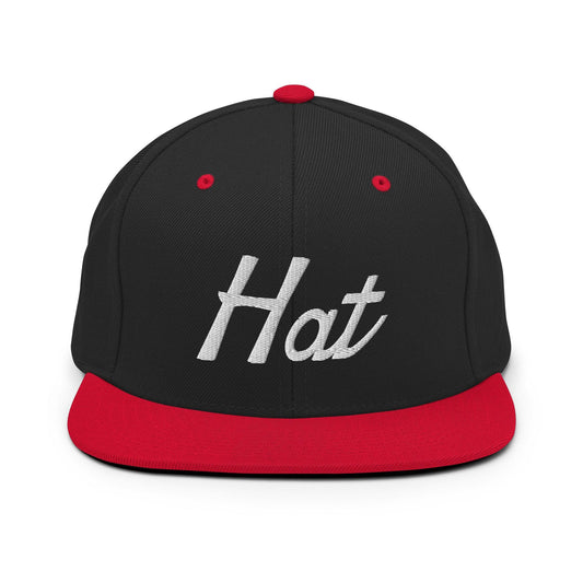 Hat Trick Script Snapback Hat Black/ Red