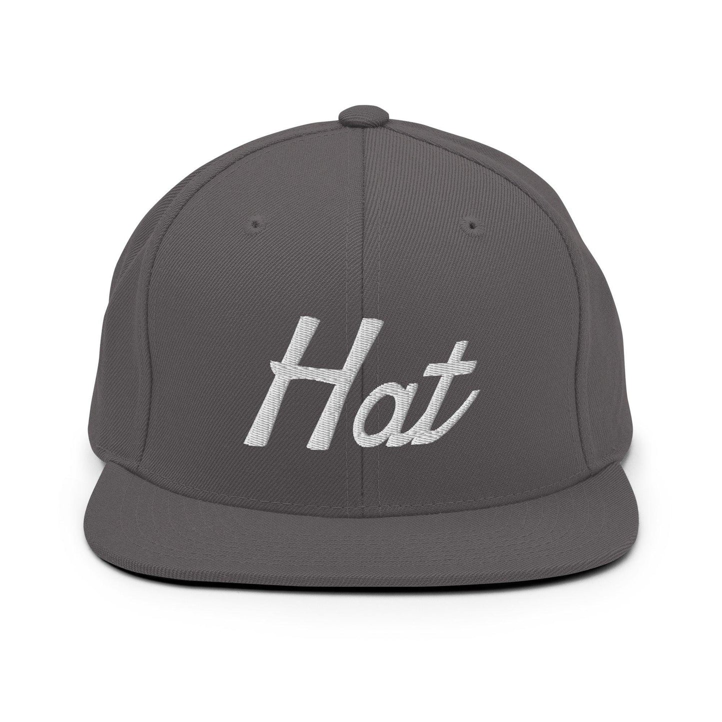 Hat Trick Script Snapback Hat Dark Grey