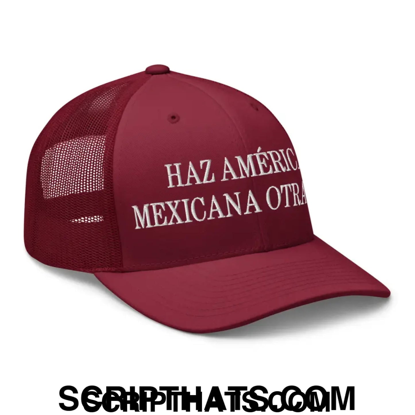 Haz América Mexicana Orta Vez Embroidered Mesh Trucker Hat Moss Khaki