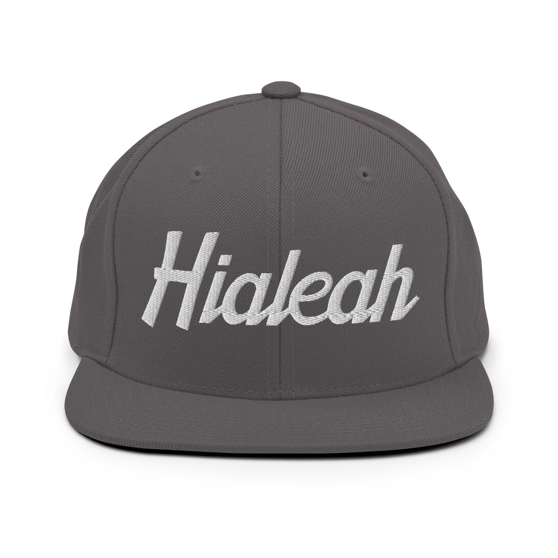 Hialeah Script Snapback Hat Dark Grey