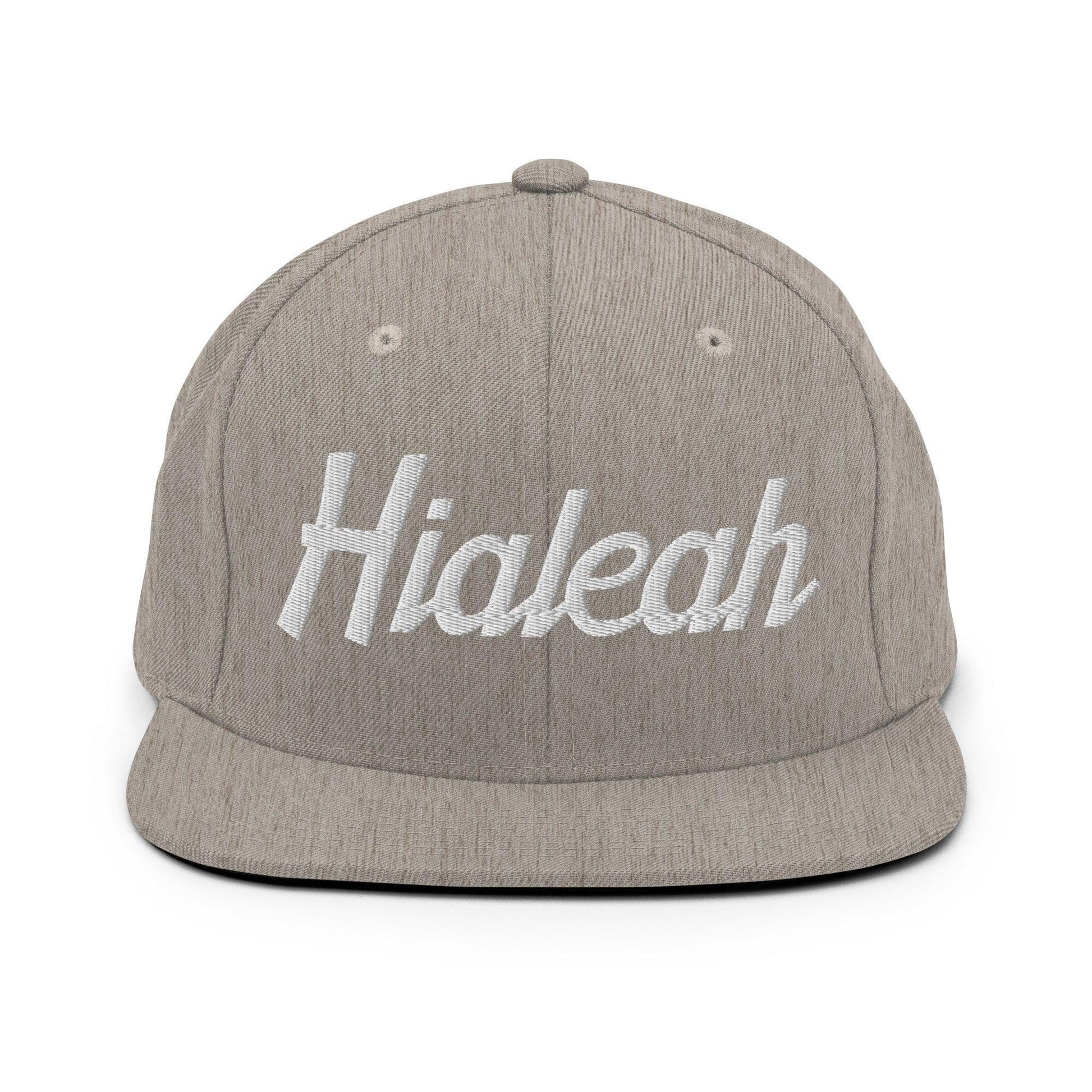 Hialeah Script Snapback Hat Heather Grey