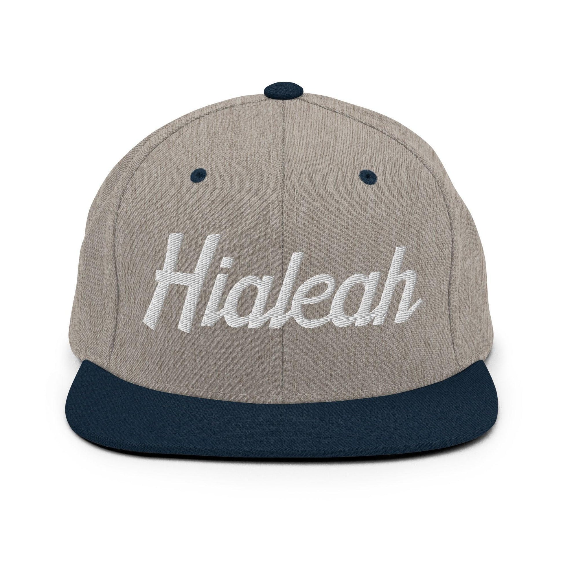 Hialeah Script Snapback Hat Heather Grey/ Navy