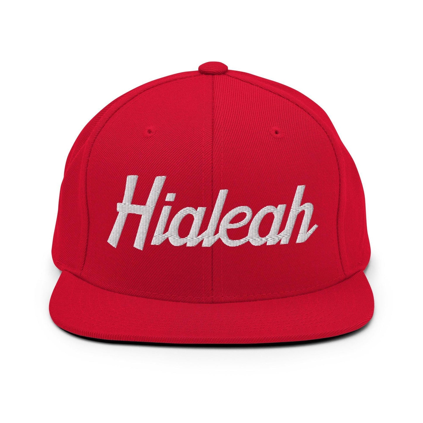 Hialeah Script Snapback Hat Red