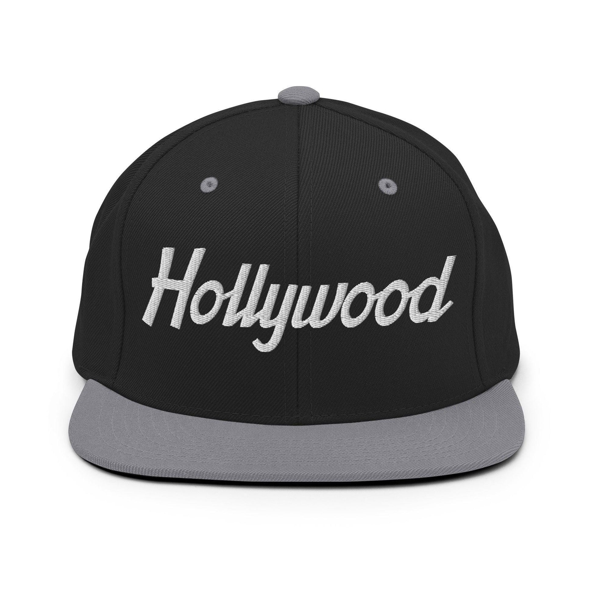 Hollywood Script Snapback Hat Black/ Silver