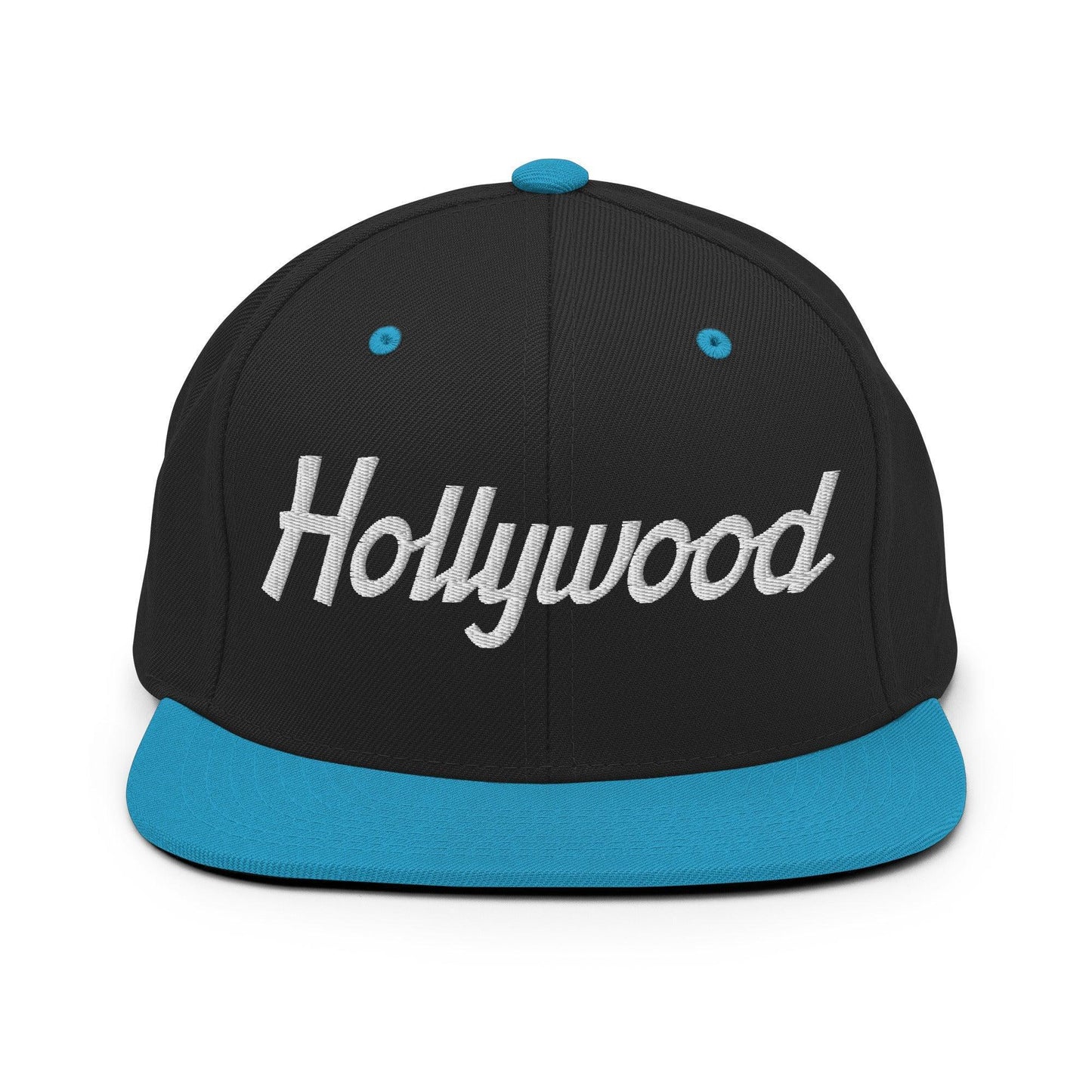 Hollywood Script Snapback Hat Black/ Teal