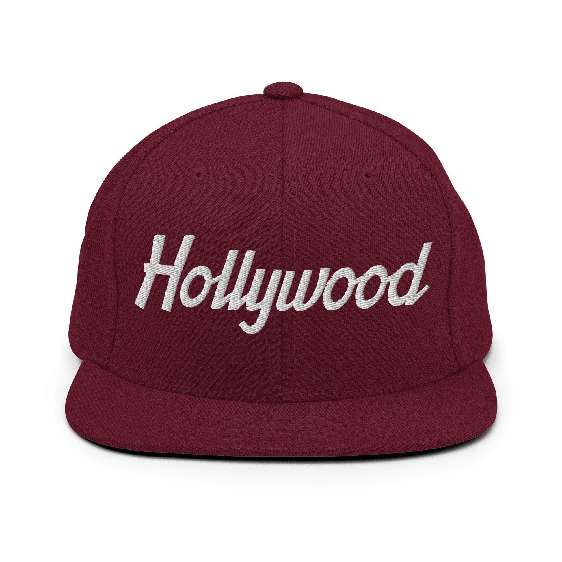 Hollywood Script Snapback Hat Maroon