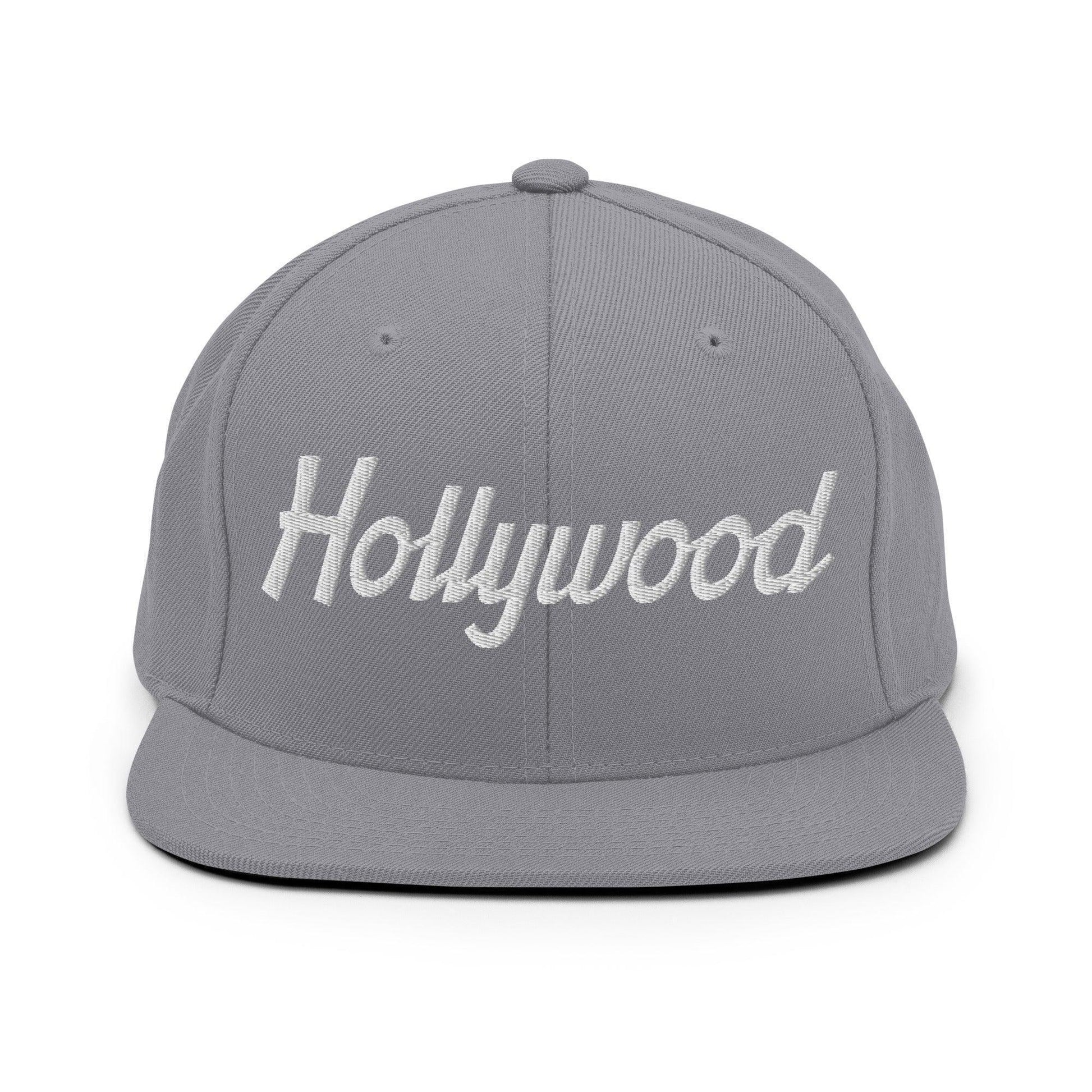 Hollywood Script Snapback Hat Silver