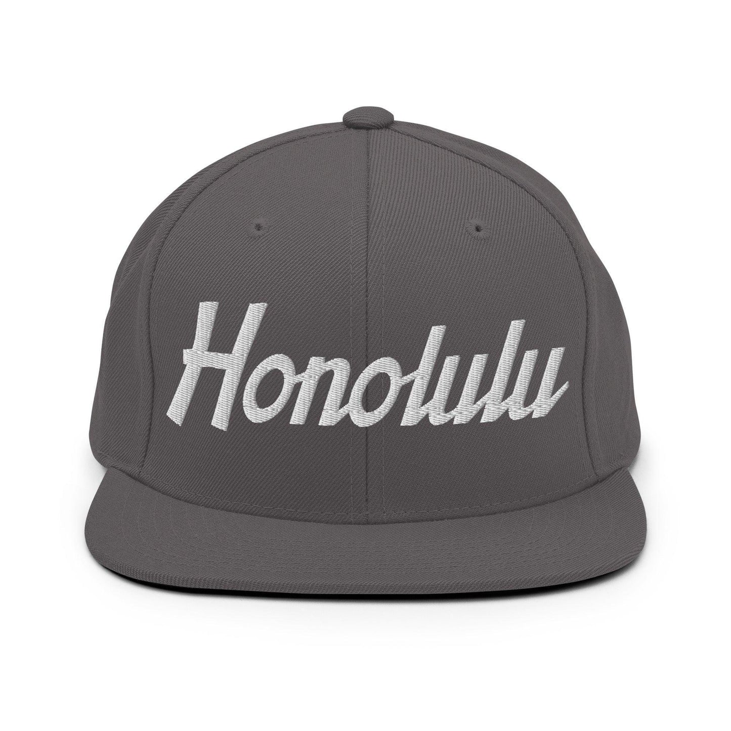 Honolulu Script Snapback Hat Dark Grey