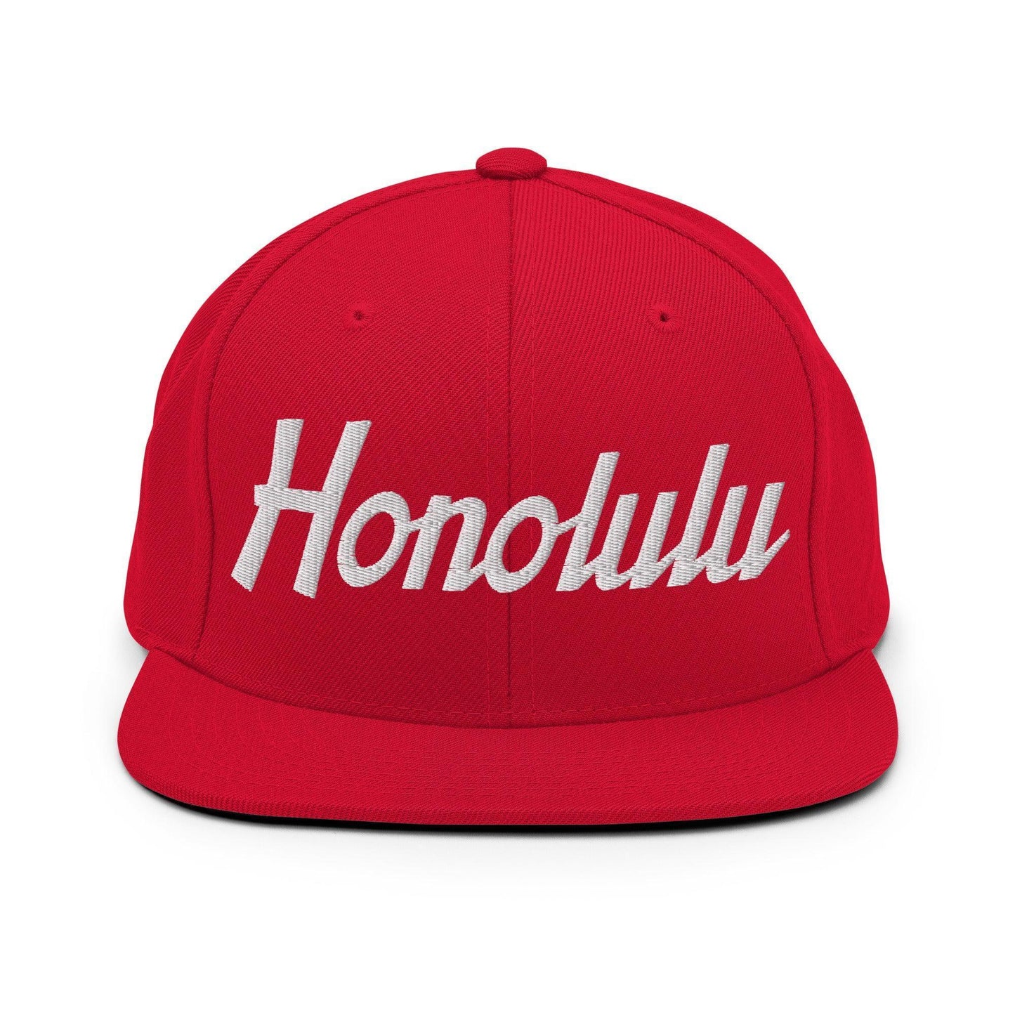 Honolulu Script Snapback Hat Red
