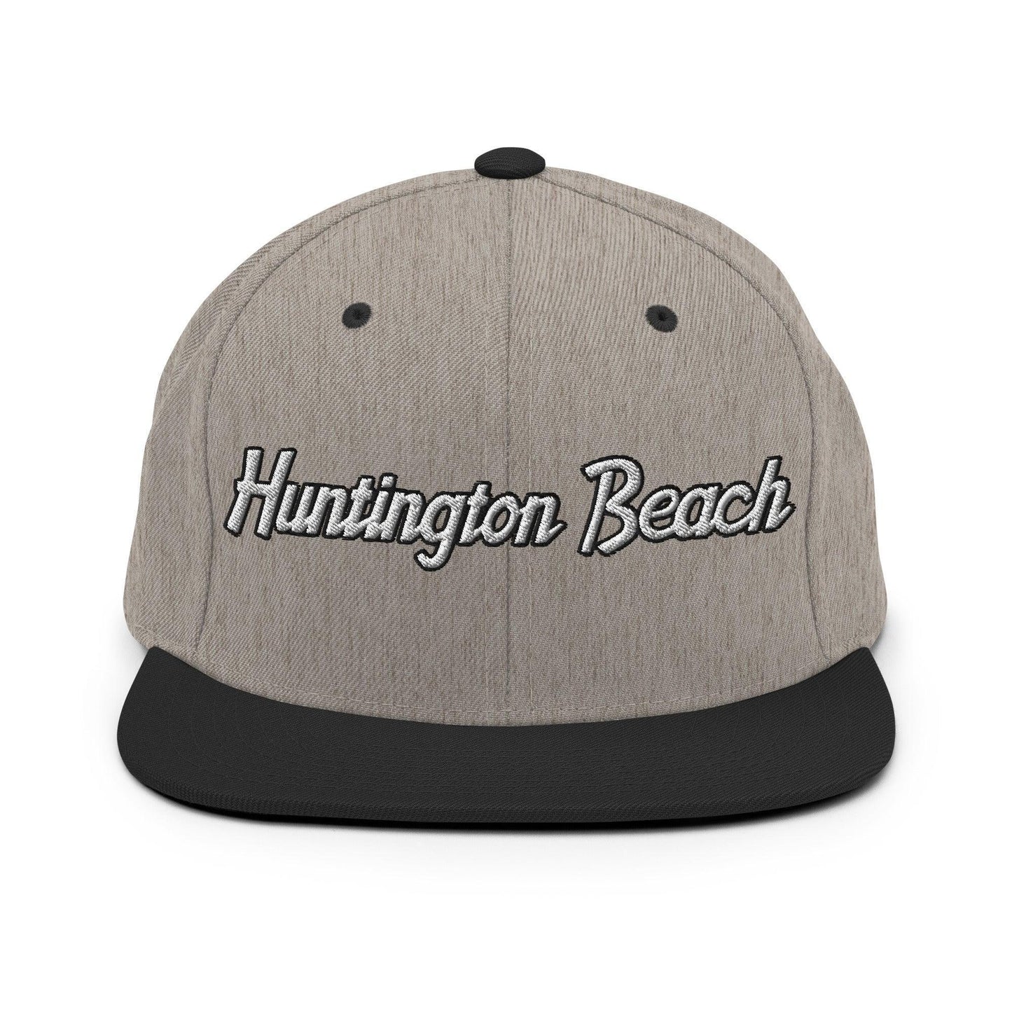 Huntington Beach Script Snapback Hat Heather/Black