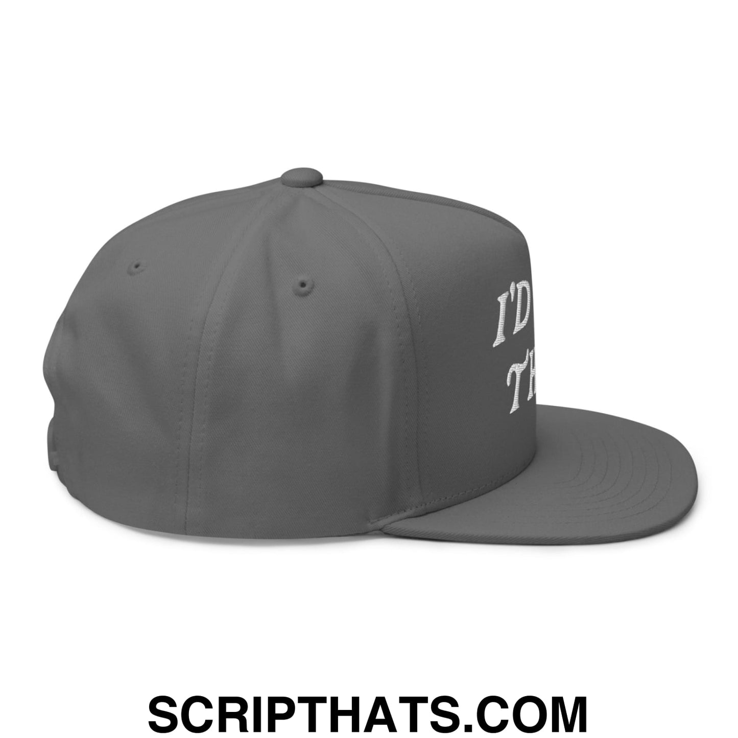 I'd Tap That Flat Brim Bill 5 Panel Golf Snapback Hat Grey