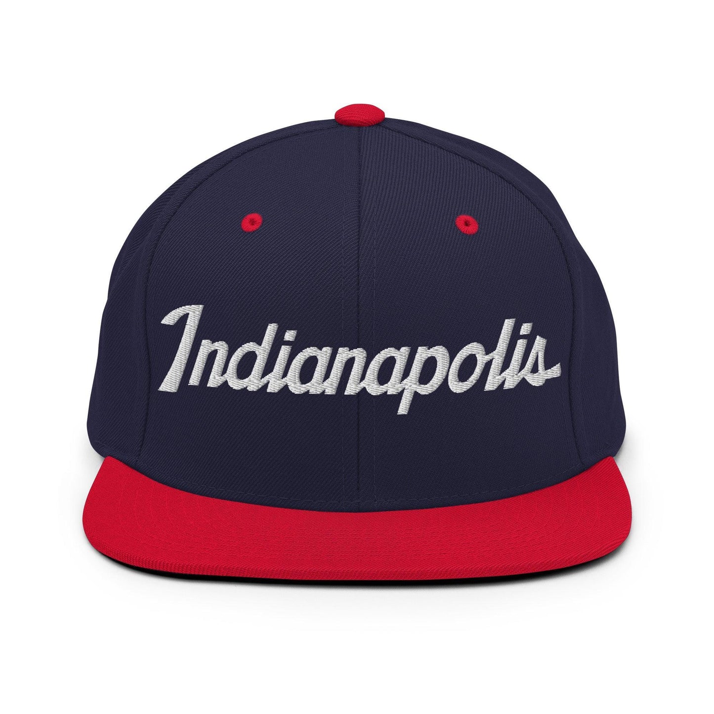Indianapolis Script Snapback Hat Navy/ Red