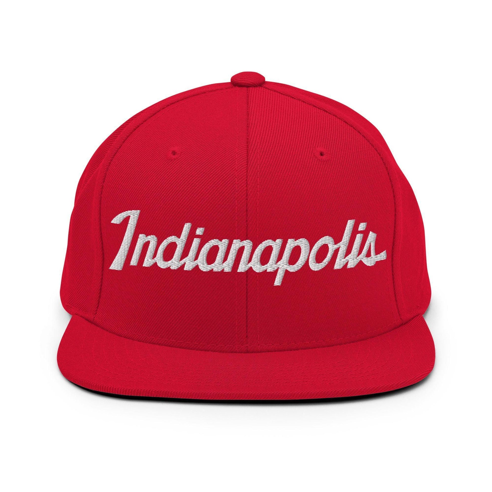 Indianapolis Script Snapback Hat Red