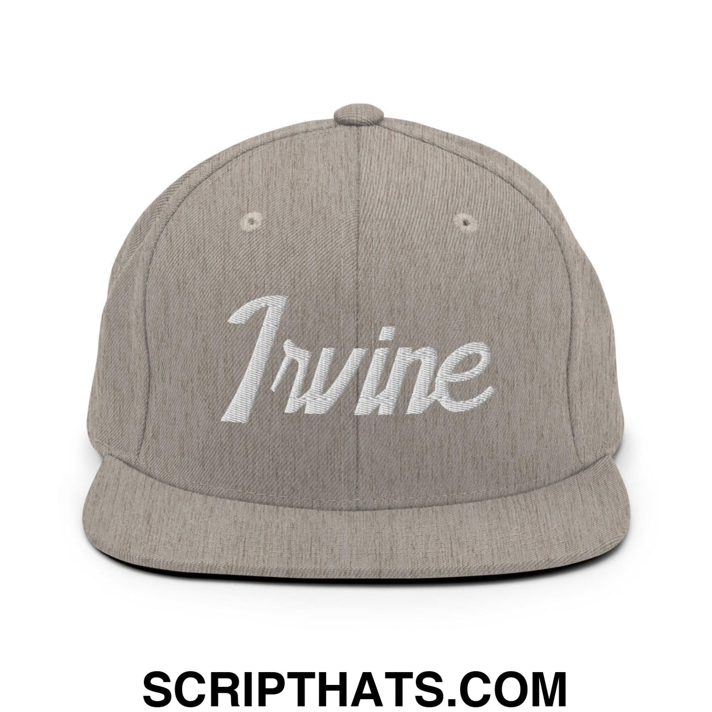 Irvine Script Snapback Hat Heather Grey