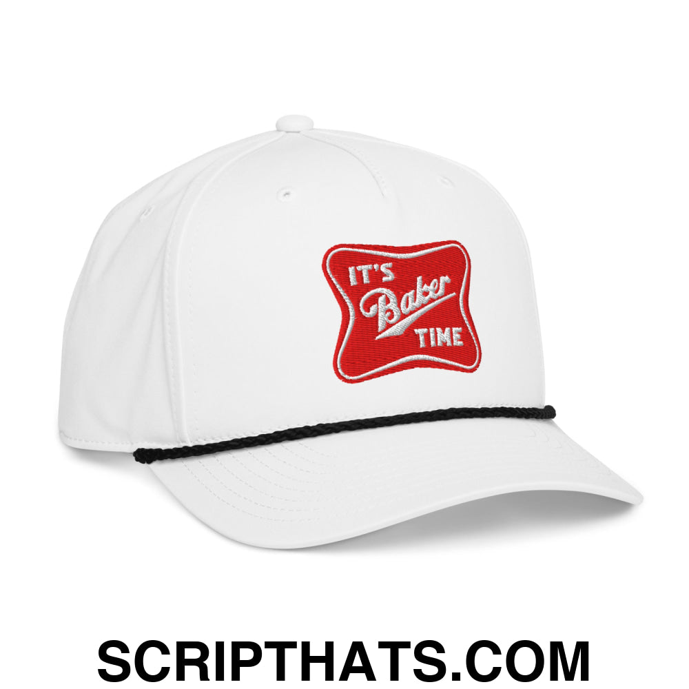 It's Baker Time Embroidered Rope Hat White Black