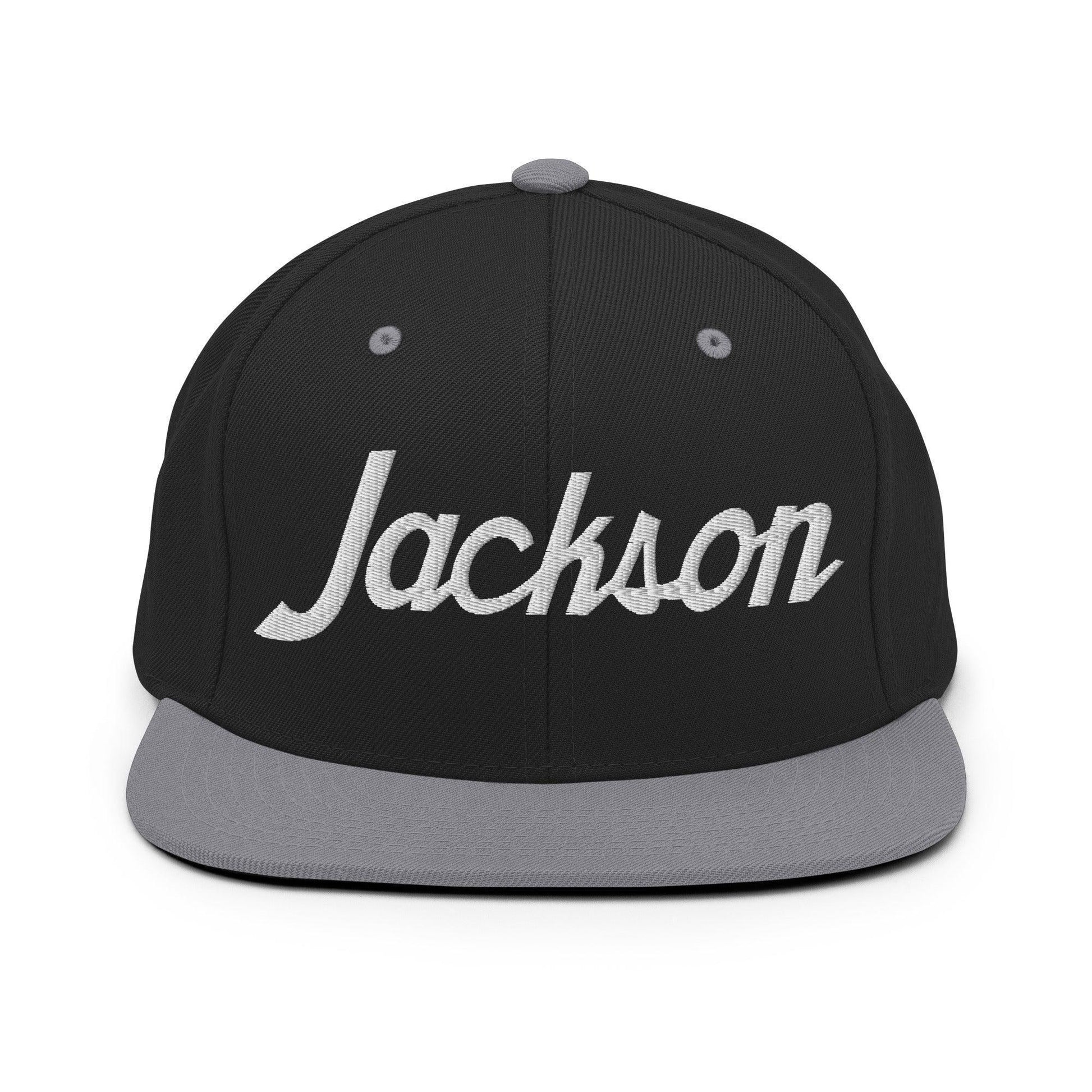 Jackson Script Snapback Hat Black/ Silver