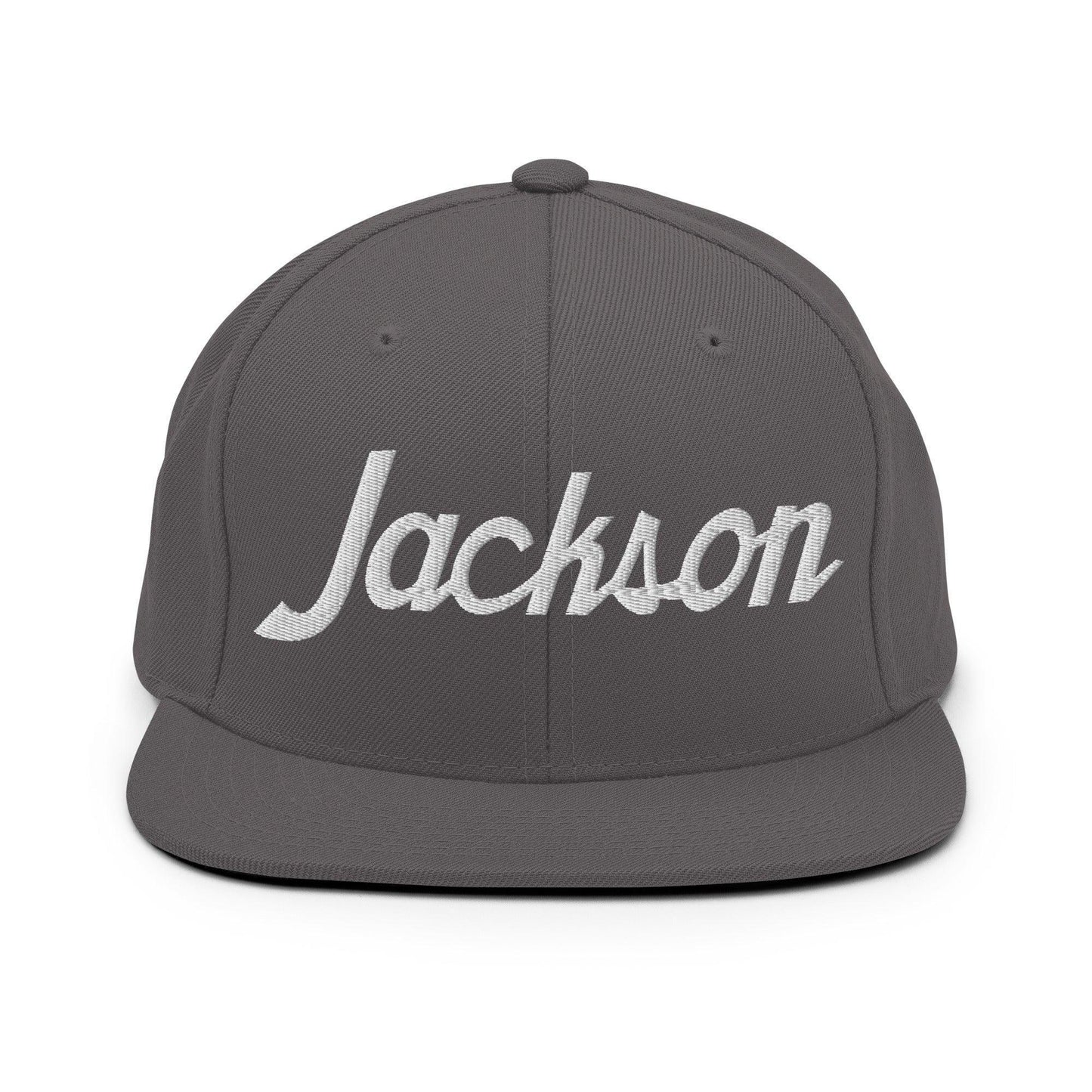 Jackson Script Snapback Hat Dark Grey