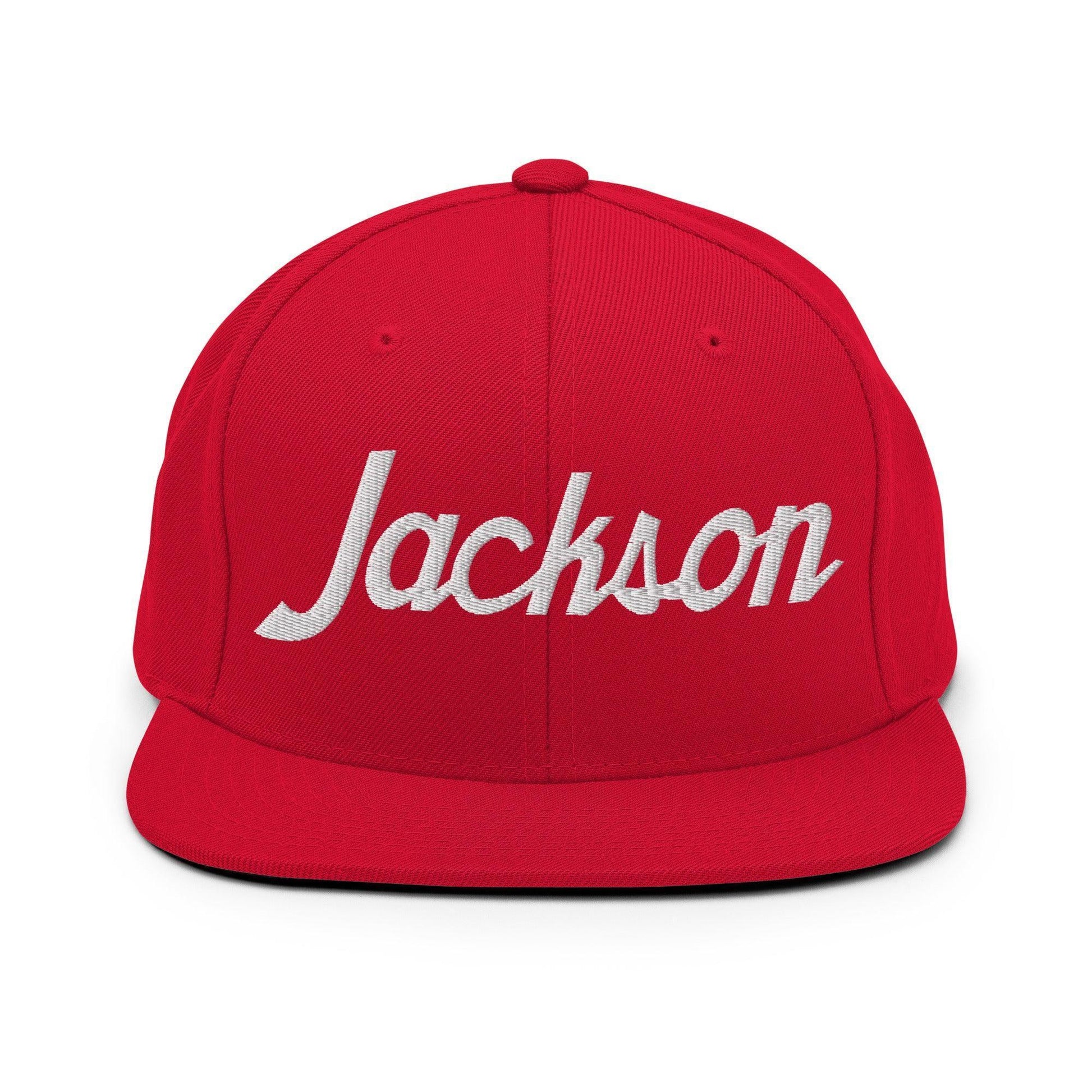 Jackson Script Snapback Hat Red