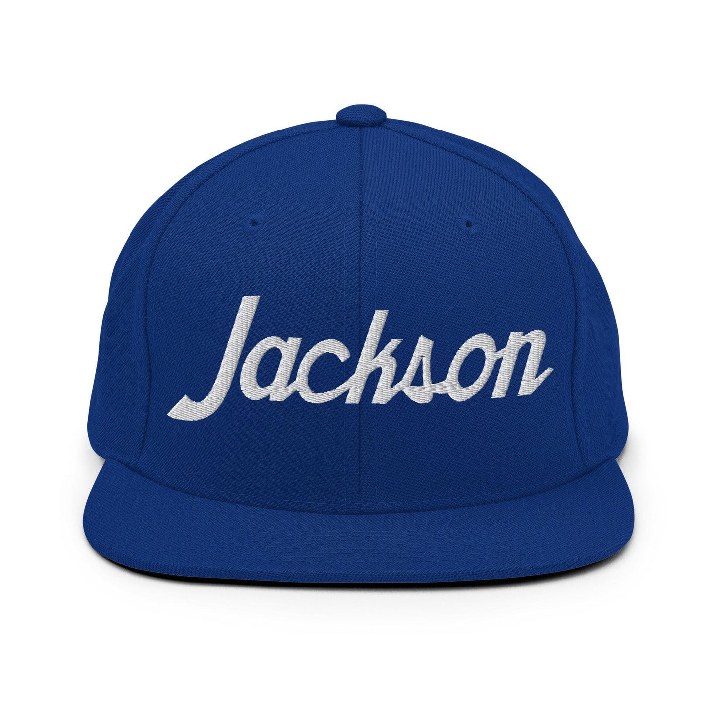 Jackson Script Snapback Hat Royal Blue