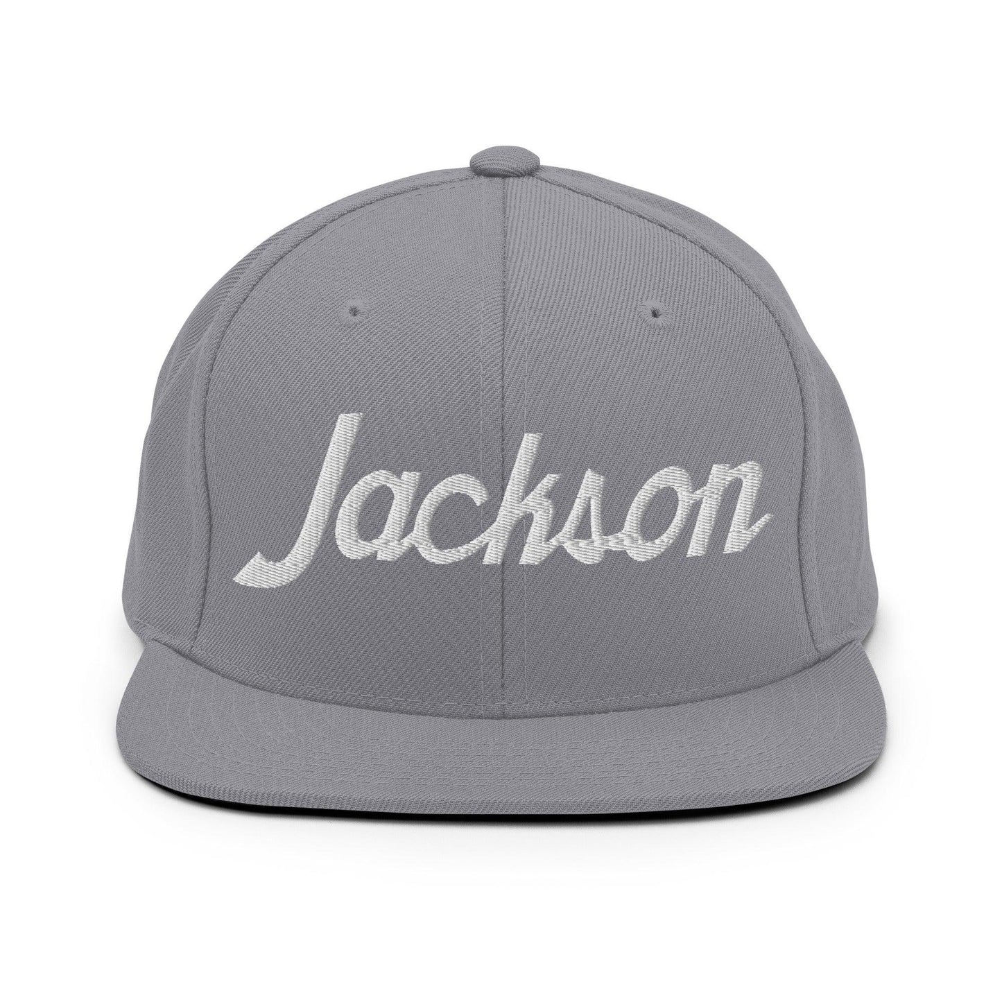 Jackson Script Snapback Hat Silver