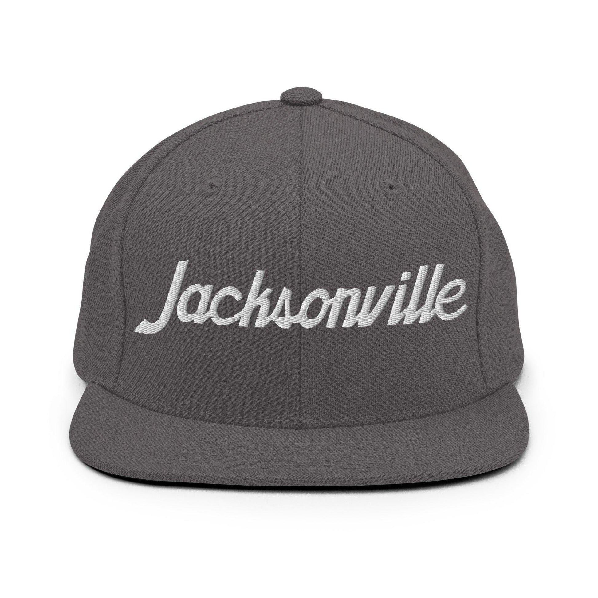Jacksonville Script Snapback Hat Dark Grey