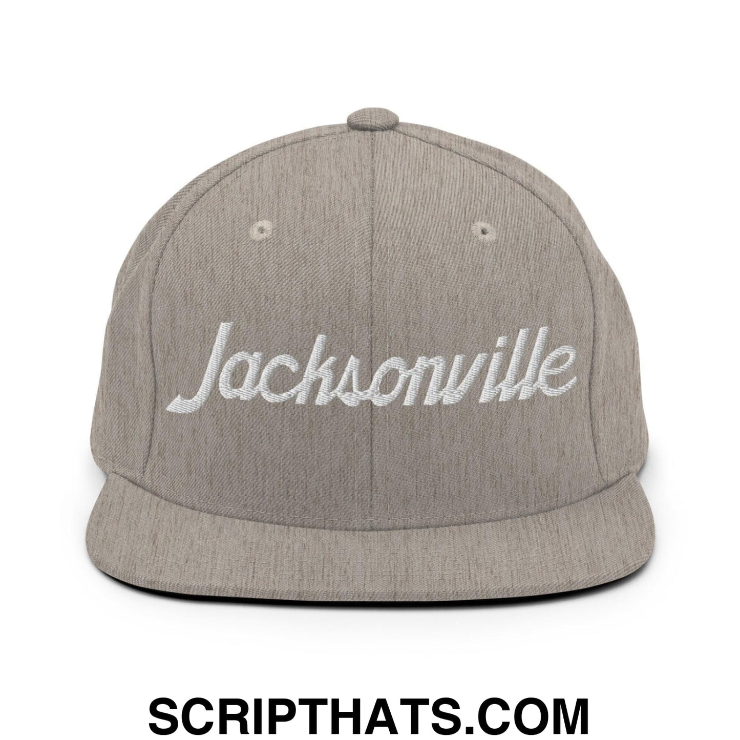 Jacksonville Script Snapback Hat Heather Grey