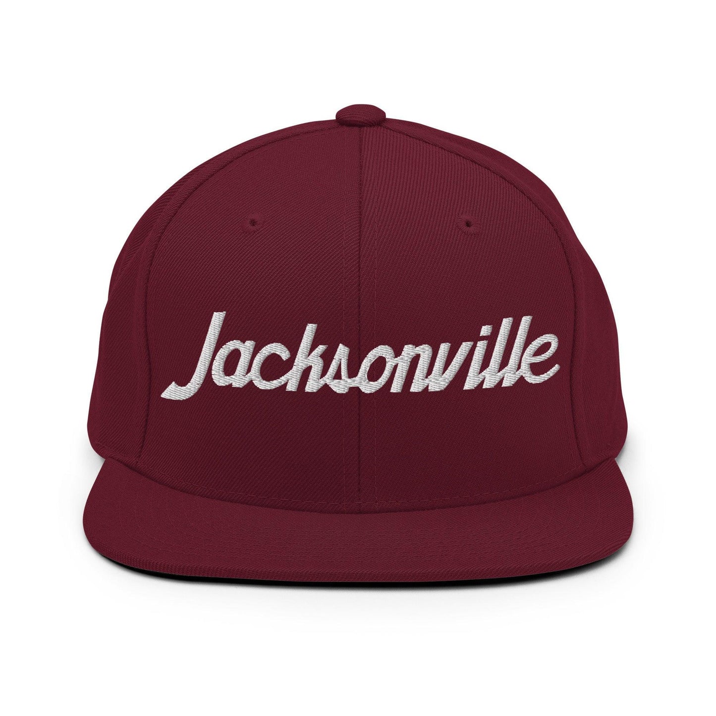 Jacksonville Script Snapback Hat Maroon