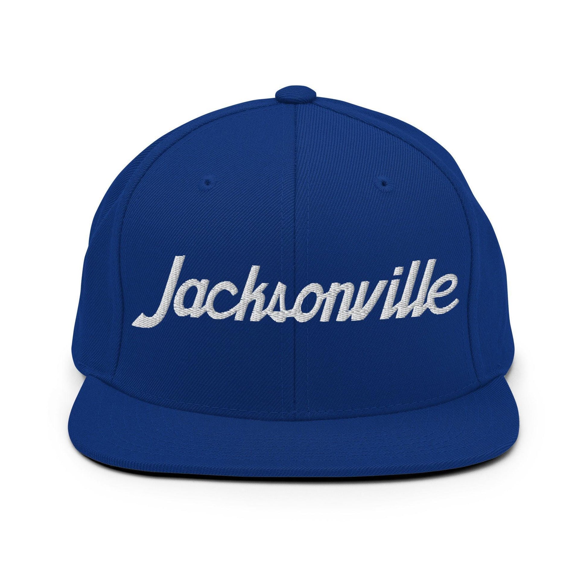 Jacksonville Script Snapback Hat Royal Blue
