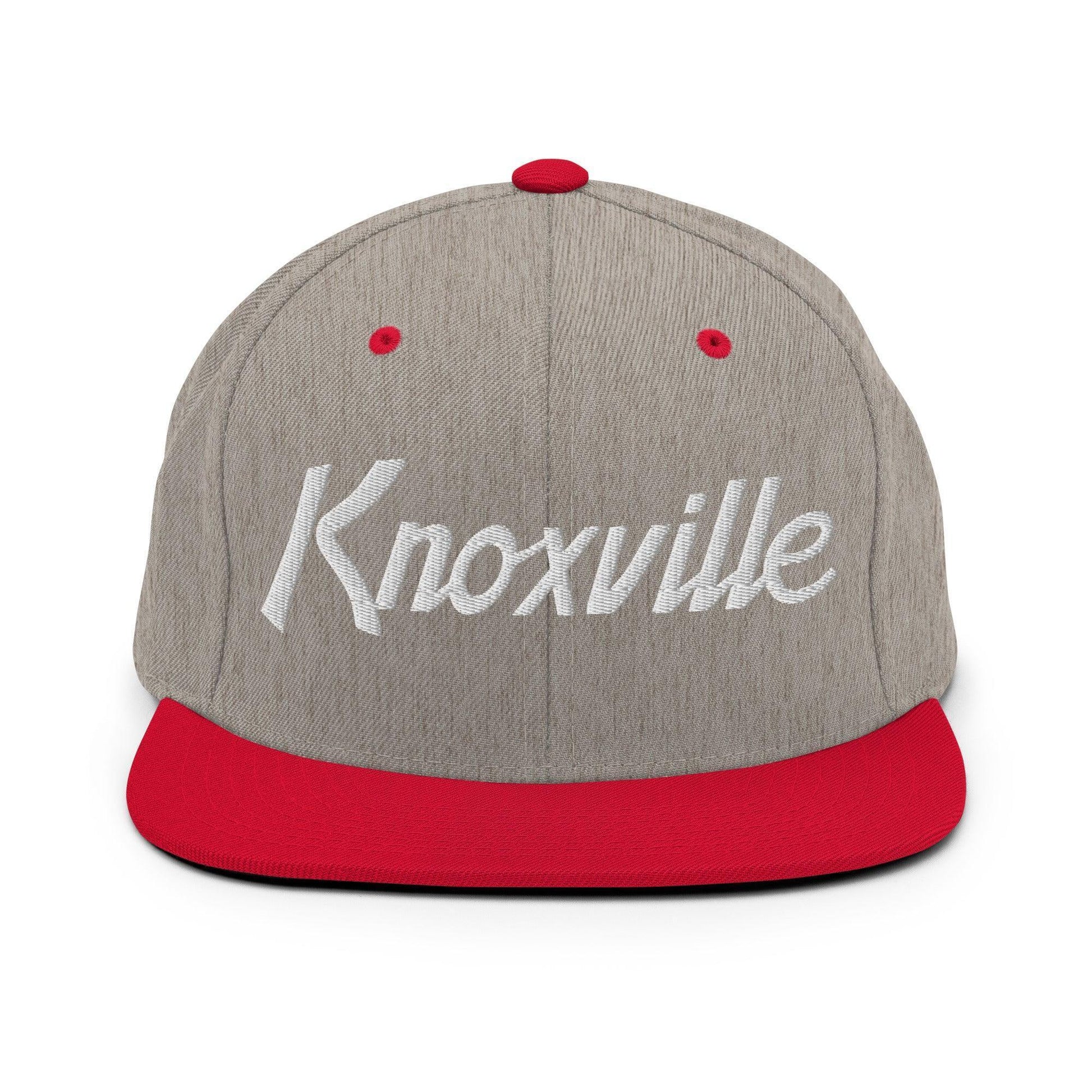Knoxville Script Snapback Hat Heather Grey/ Red