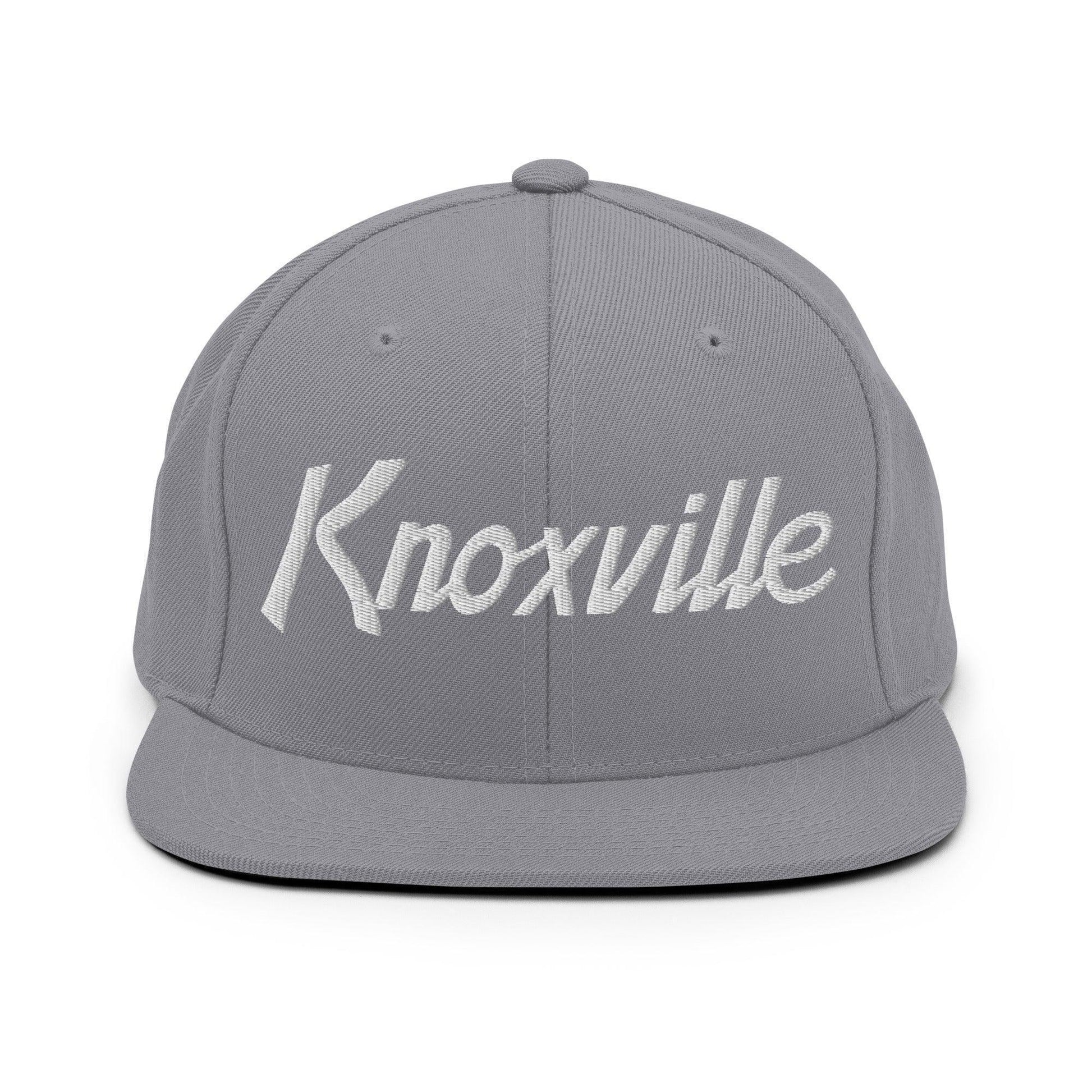 Knoxville Script Snapback Hat Silver