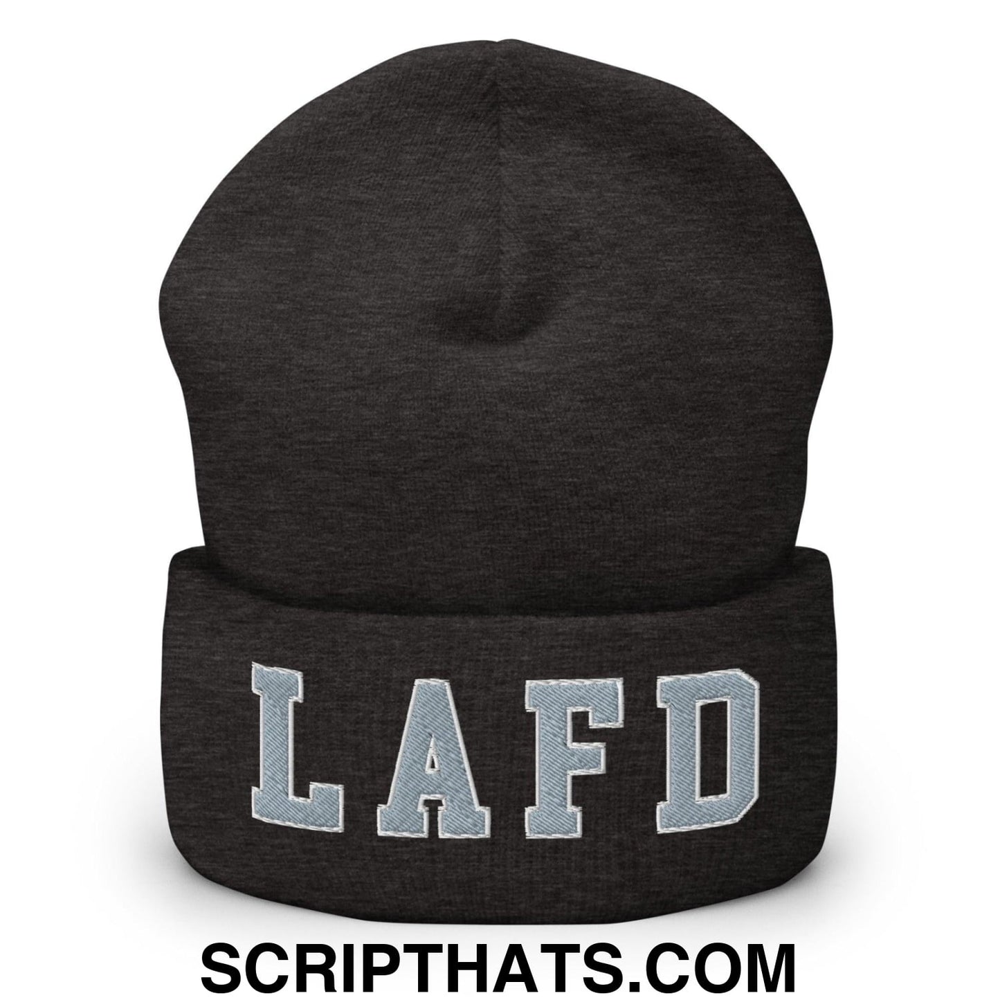 LAFD Los Angeles Fire Department Embroidered Knit Cuffed Beanie Dark Grey