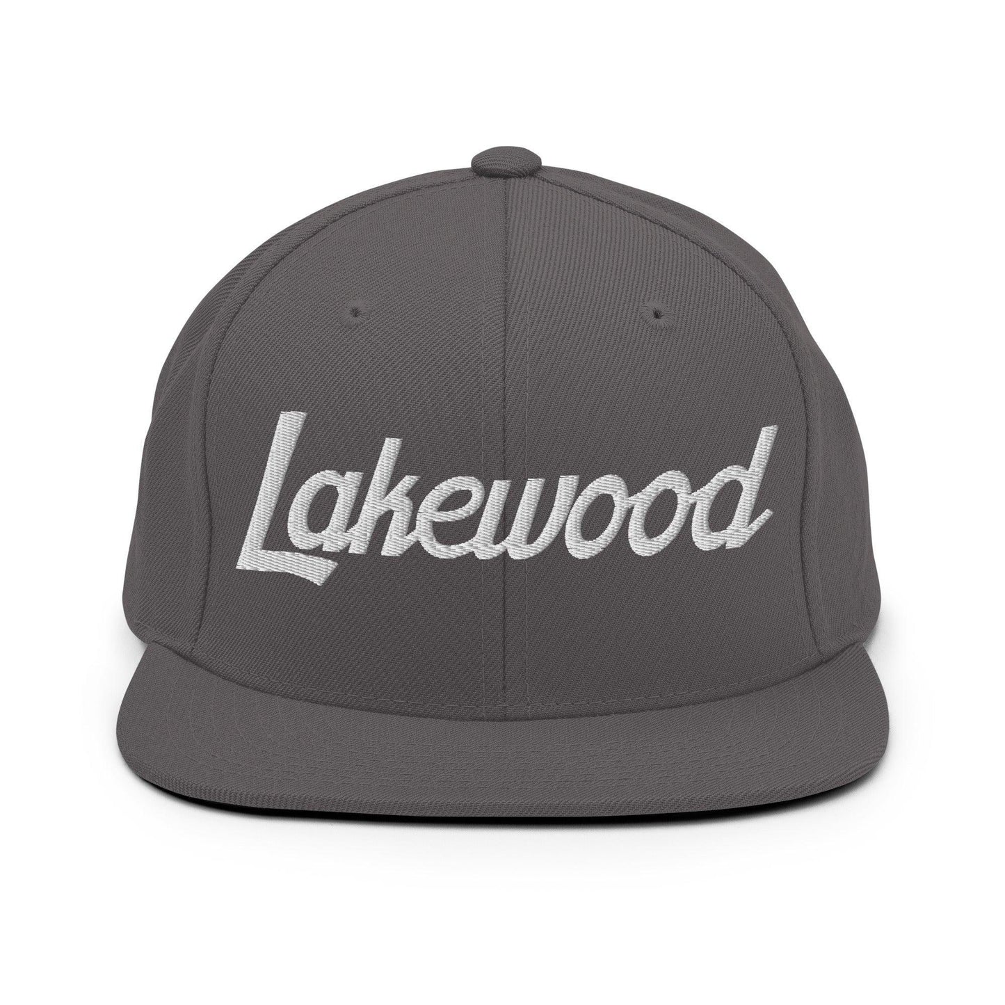 Lakewood Script Snapback Hat Dark Grey