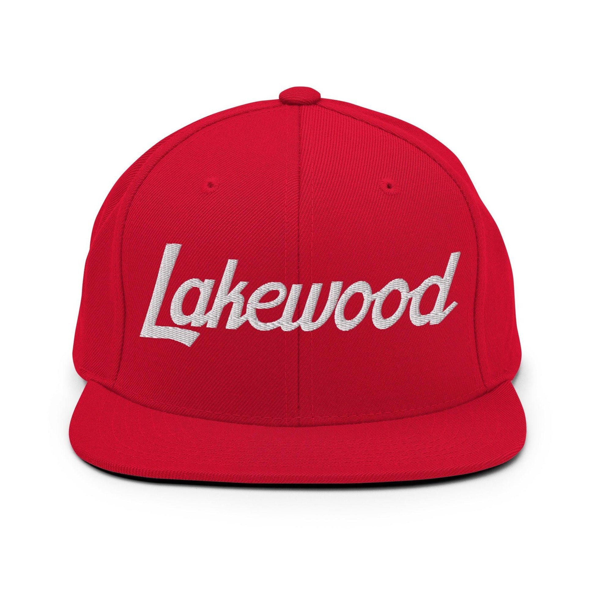 Lakewood Script Snapback Hat Red