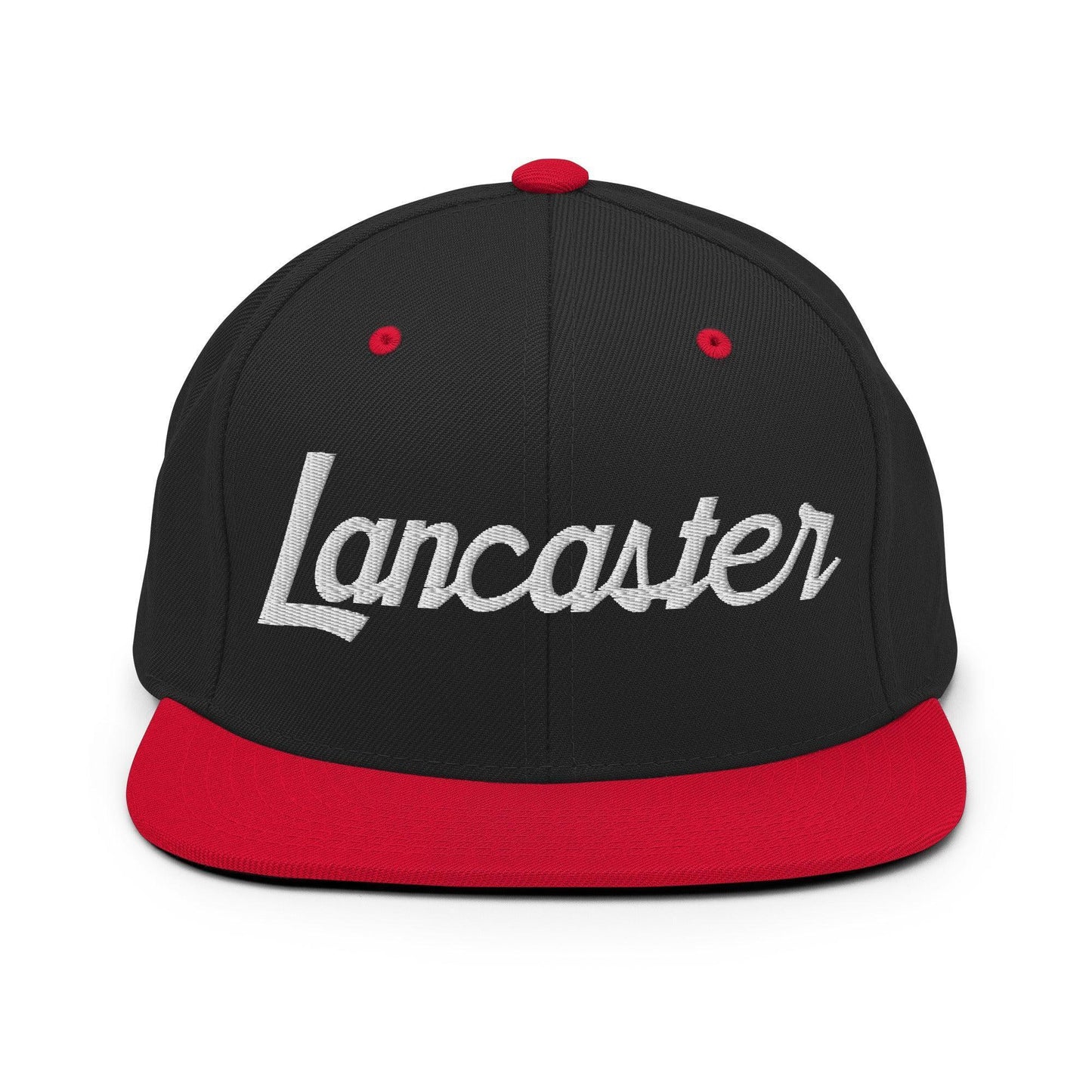 Lancaster Script Snapback Hat Black/ Red