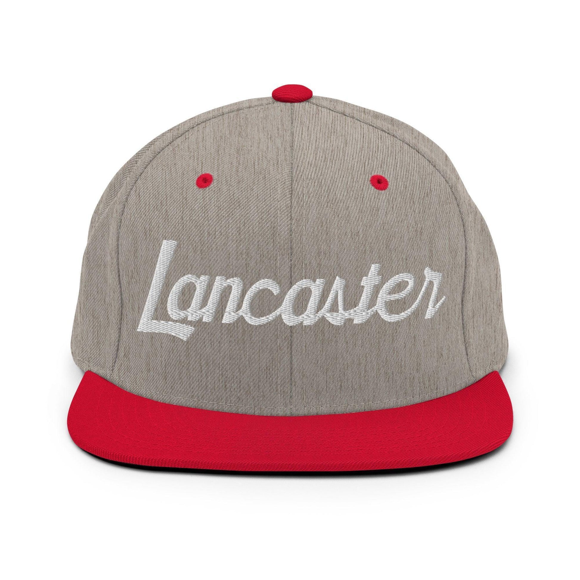 Lancaster Script Snapback Hat Heather Grey/ Red