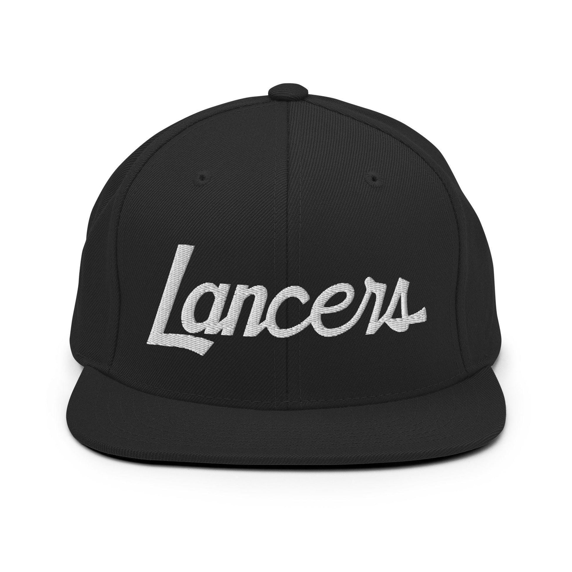Lancers School Mascot Script Snapback Hat Black