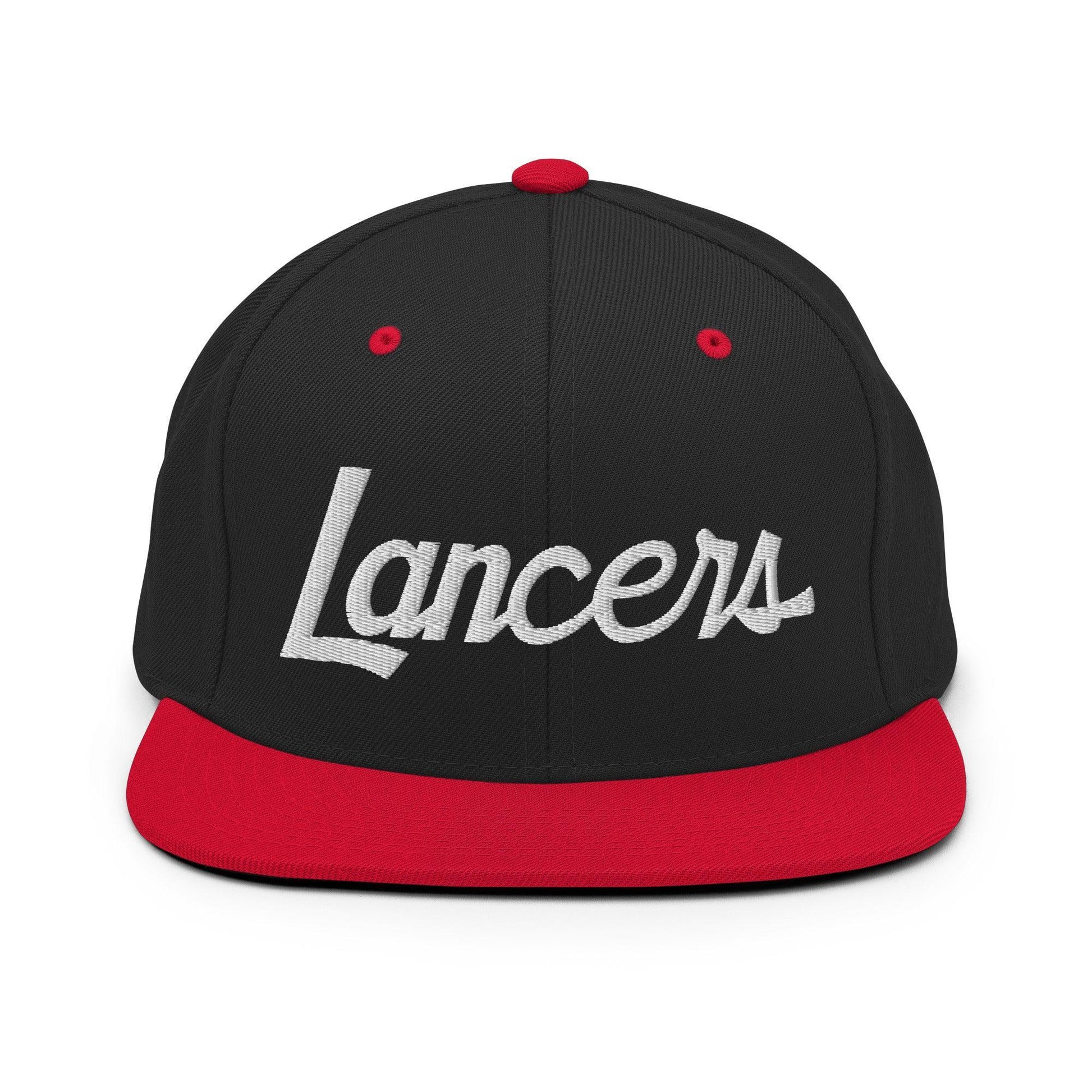 Lancers School Mascot Script Snapback Hat Black/ Red