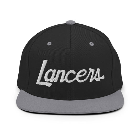 Lancers School Mascot Script Snapback Hat Black/ Silver